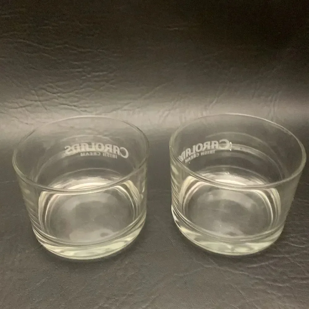 Carolans Irish Cream 6 Ounces Clear Glass White Etching 3X 2 One Glass Only